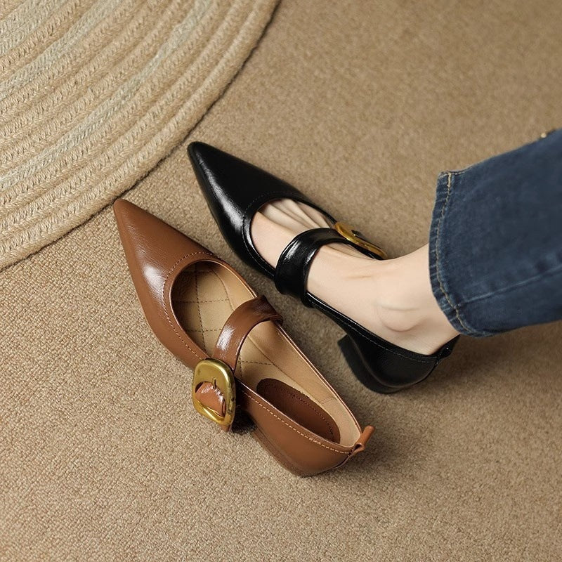 Teegan - Chaussures plates à bout pointu avec petit talon