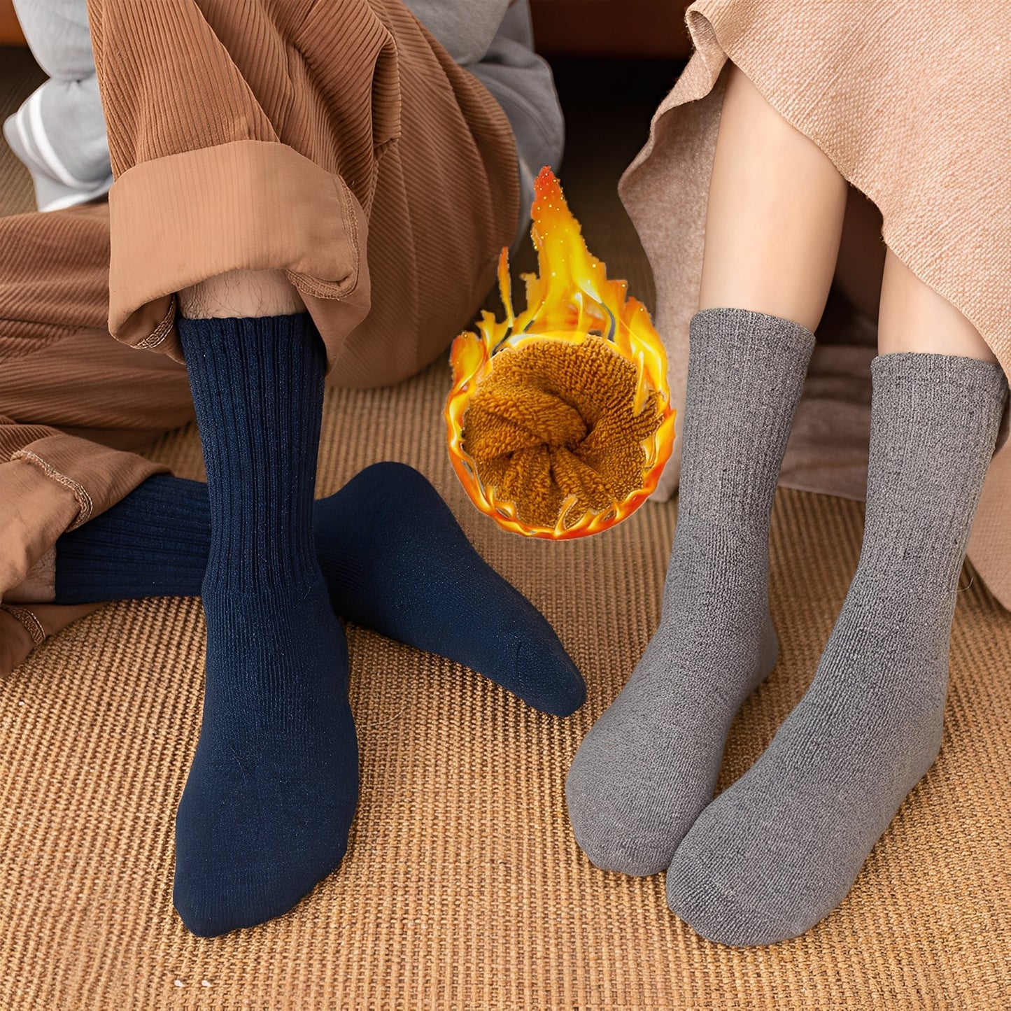 Carmella - Chaussettes chaudes unisexes, épaisses et casual