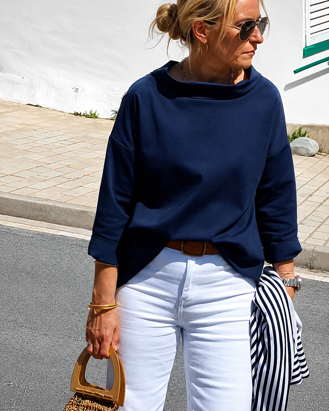 Elone - Blouse Ample Élégante à Col