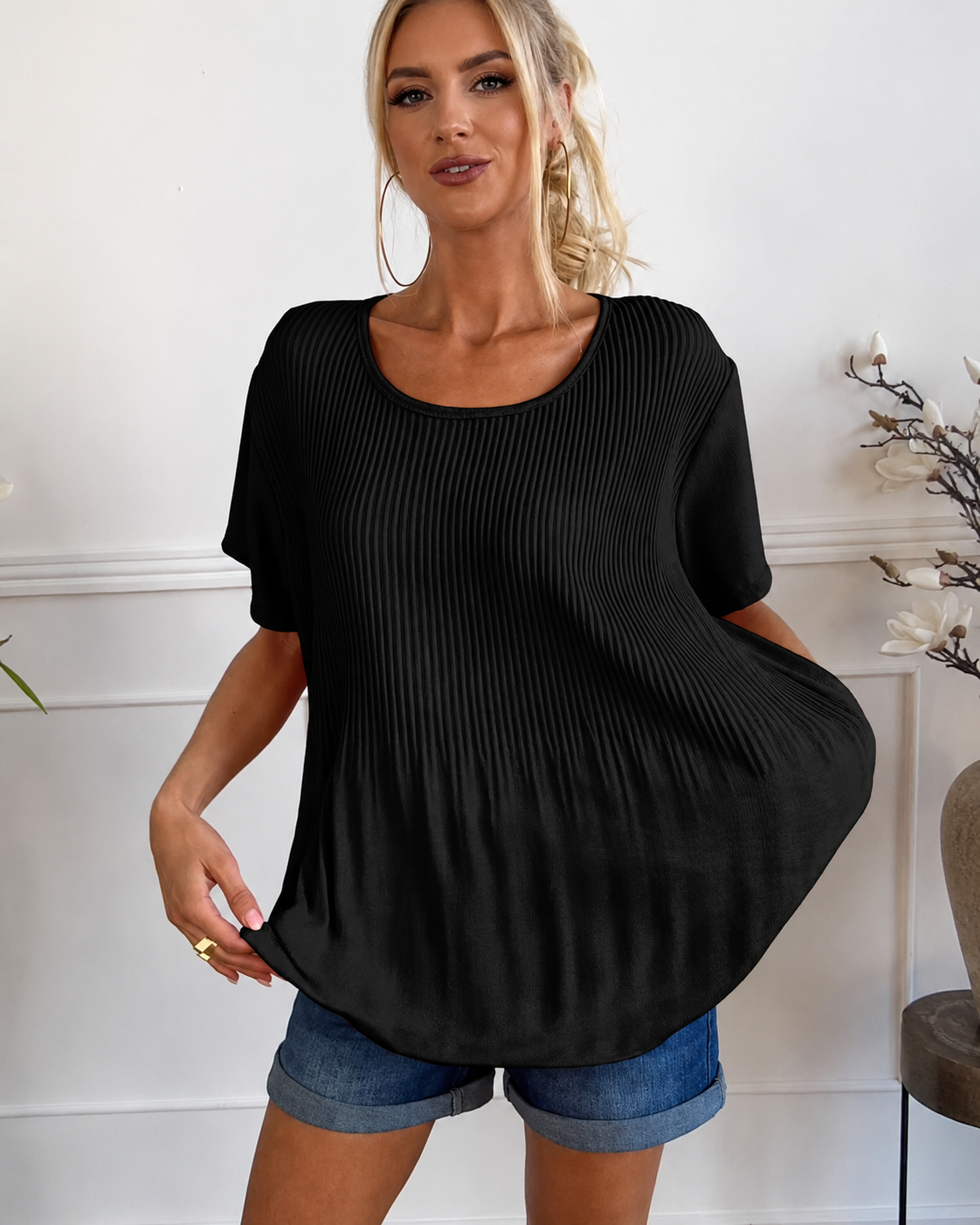 Rainelda - Blouse Plissée Élégante