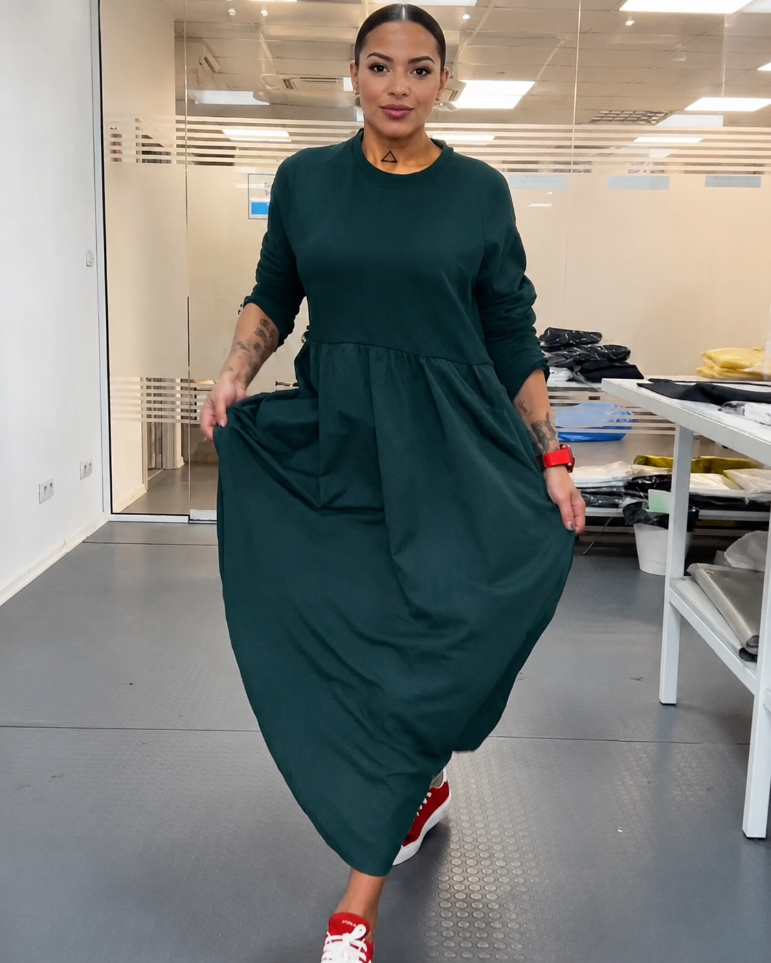 Imelda - Robe Décontractée à Col Rond