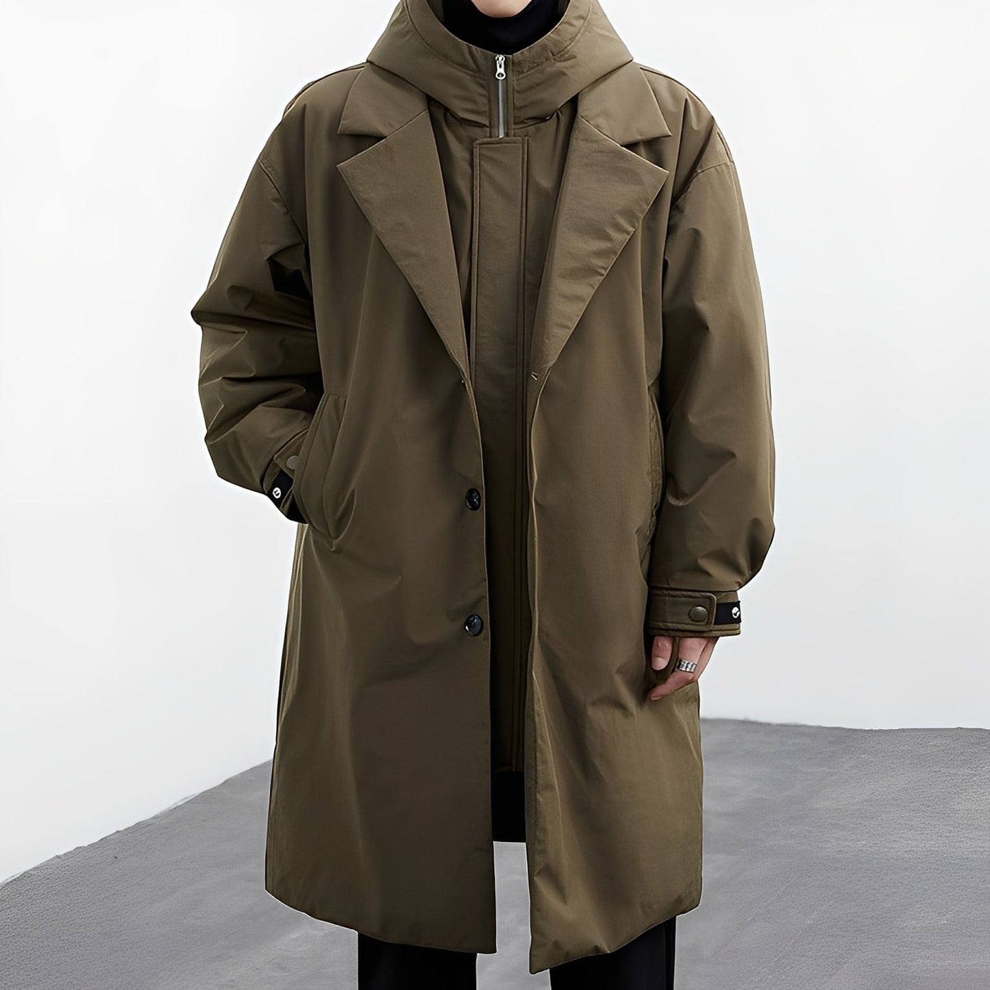 Jordon - Trench long multifonction avec capuche pour hommes