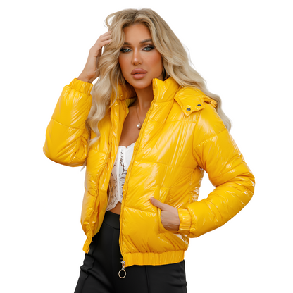 Yazmin - Veste élégante et brillante avec capuche pour femmes