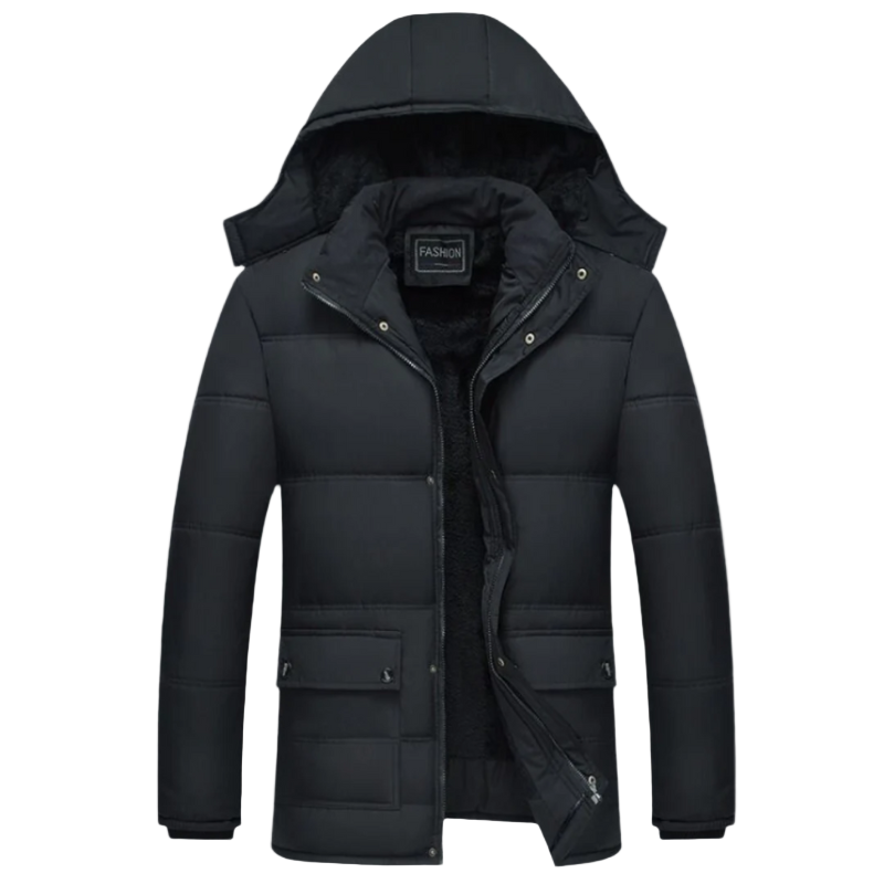 Hugo – Manteau d'hiver noir pour hommes