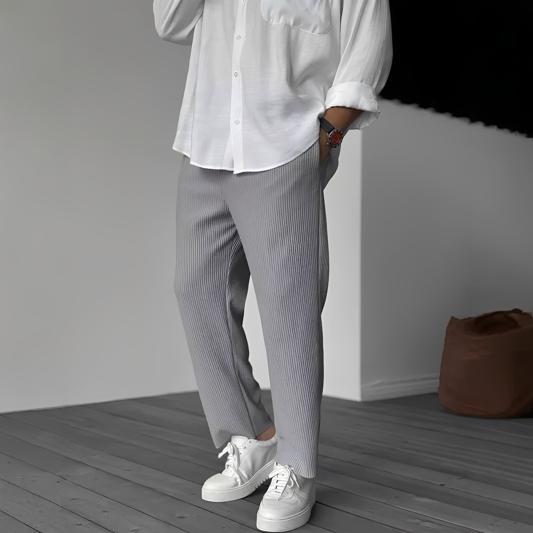 Tristan - Pantalon décontracté droit et ample pour hommes