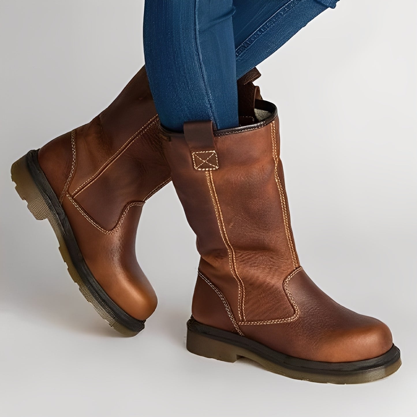 Maïwenn - Elegant winter boots in leather for women