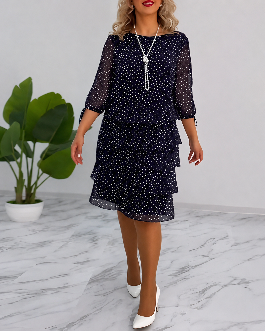 Carey - Robe à Pois Élégante
