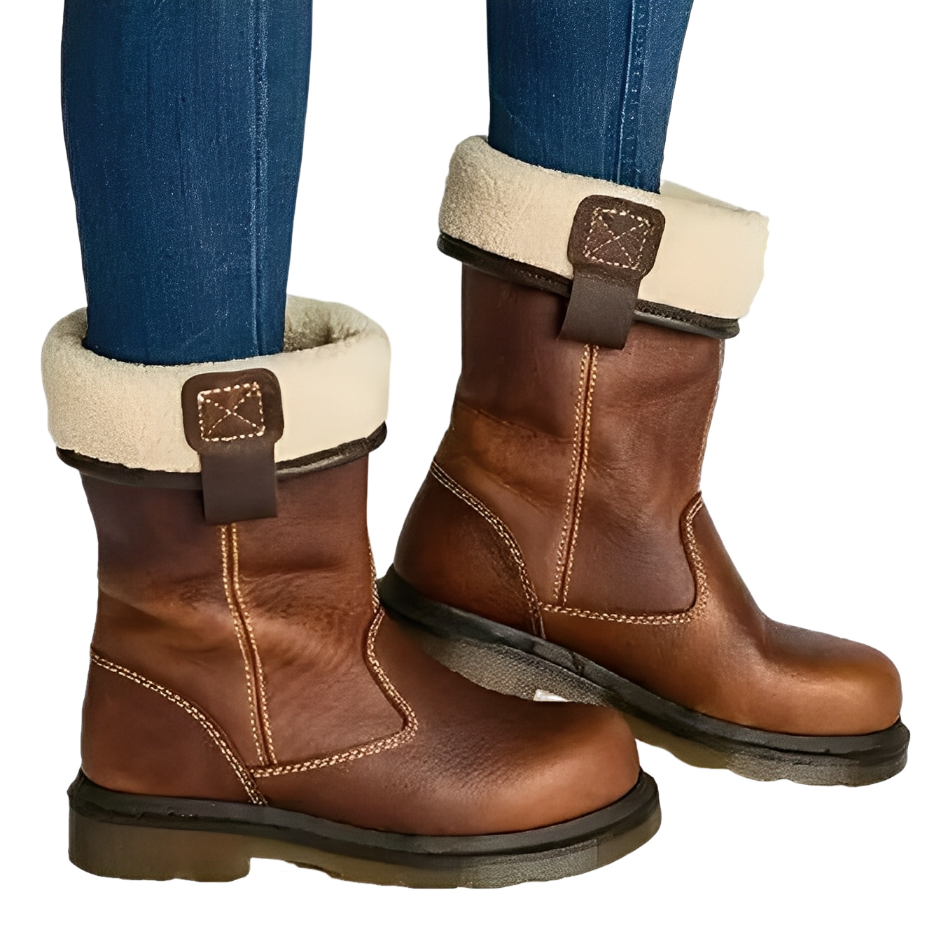 Alexia - Bottes vintage avec doublure en fourrure pour femmes