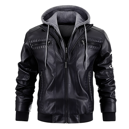 Everard - Veste de moto classique avec capuche pour hommes