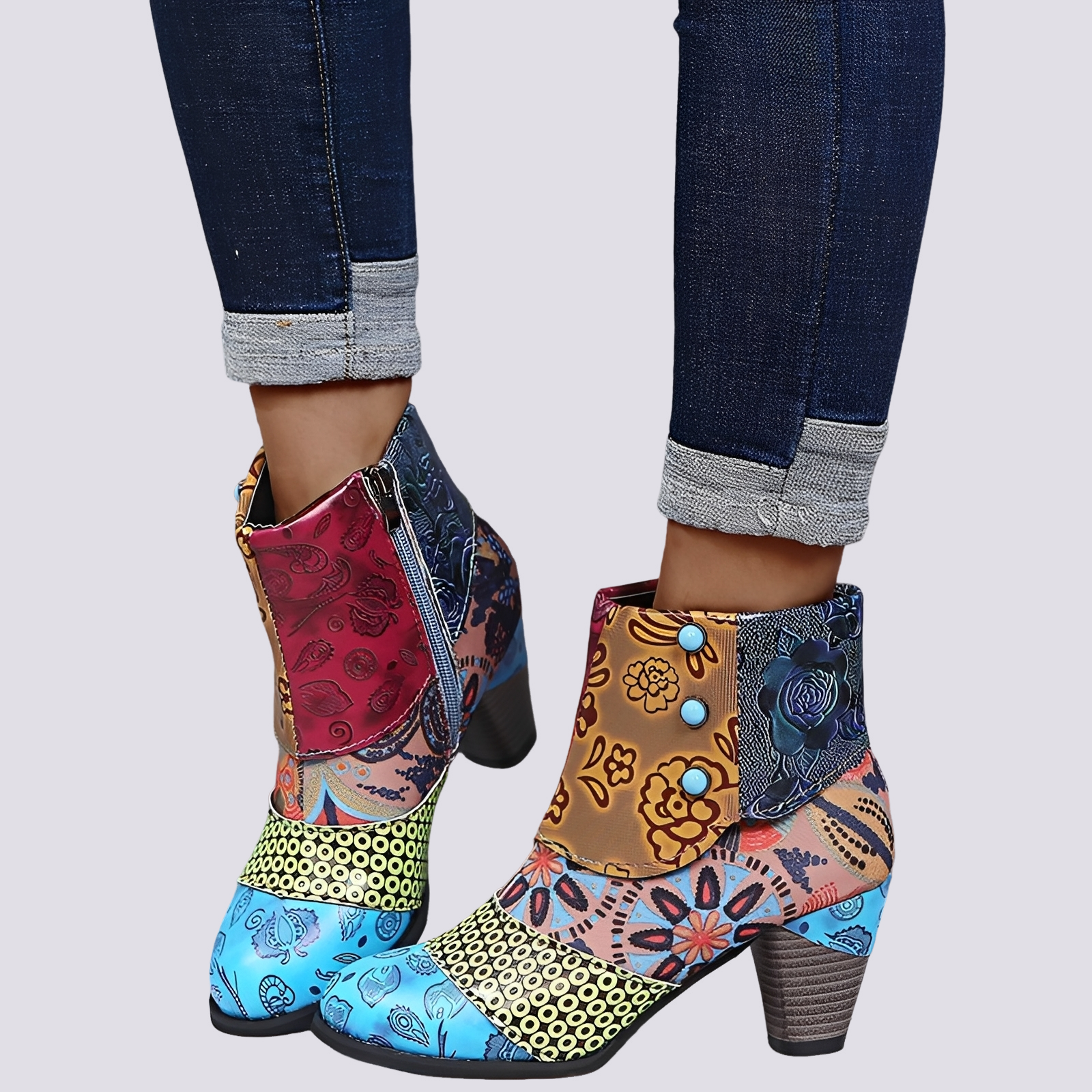 Emma - Bottes bohémiennes aux multiples couleurs