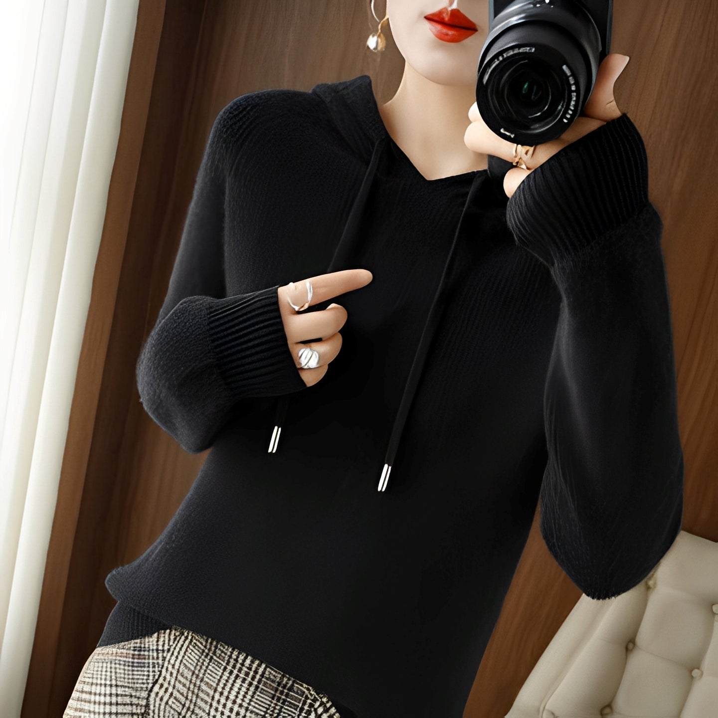 Khem - Sweat à capuche d'hiver confortable et chaud pour femmes