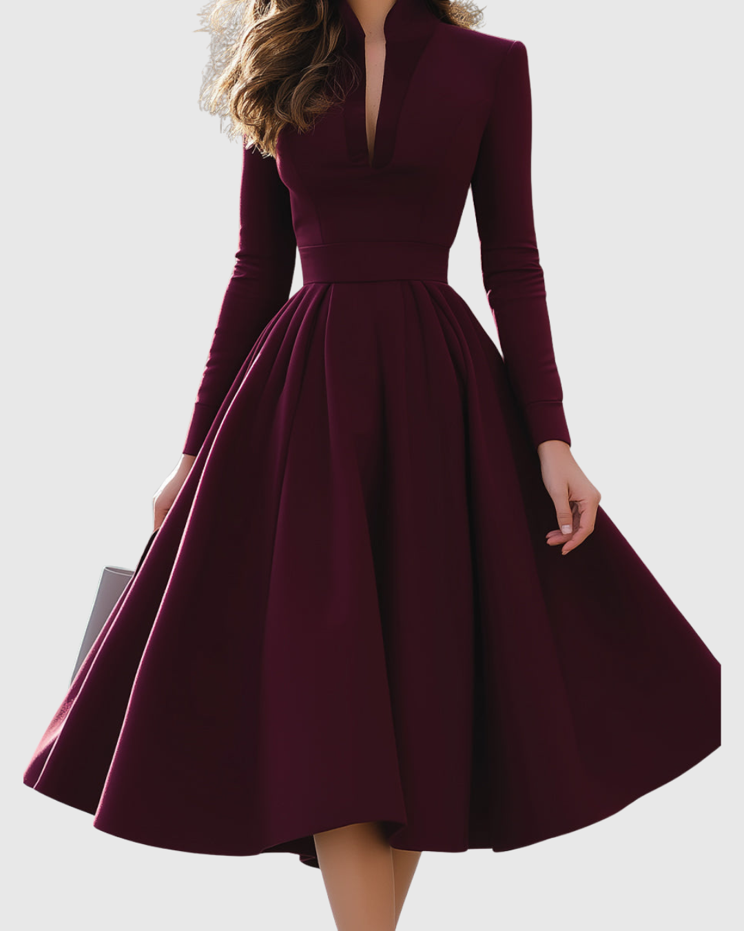 Isabeau – Elegant Mid-Length Dress with a Slim Waist
