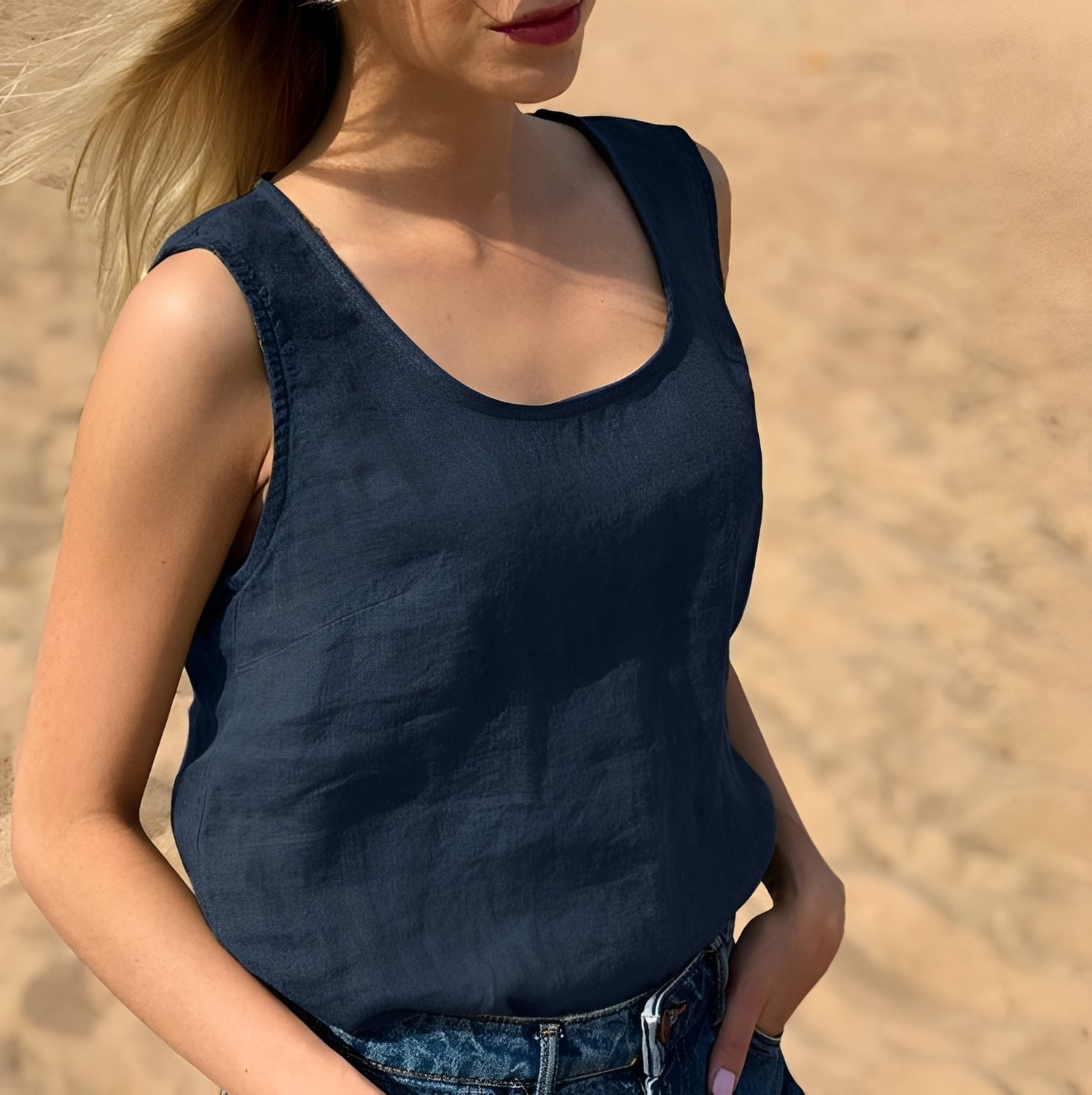 Margaret - Haut simple sans manches pour femmes