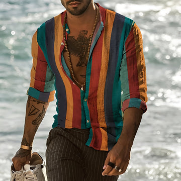 Reuben - Chemise à rayures chic à manches longues pour hommes