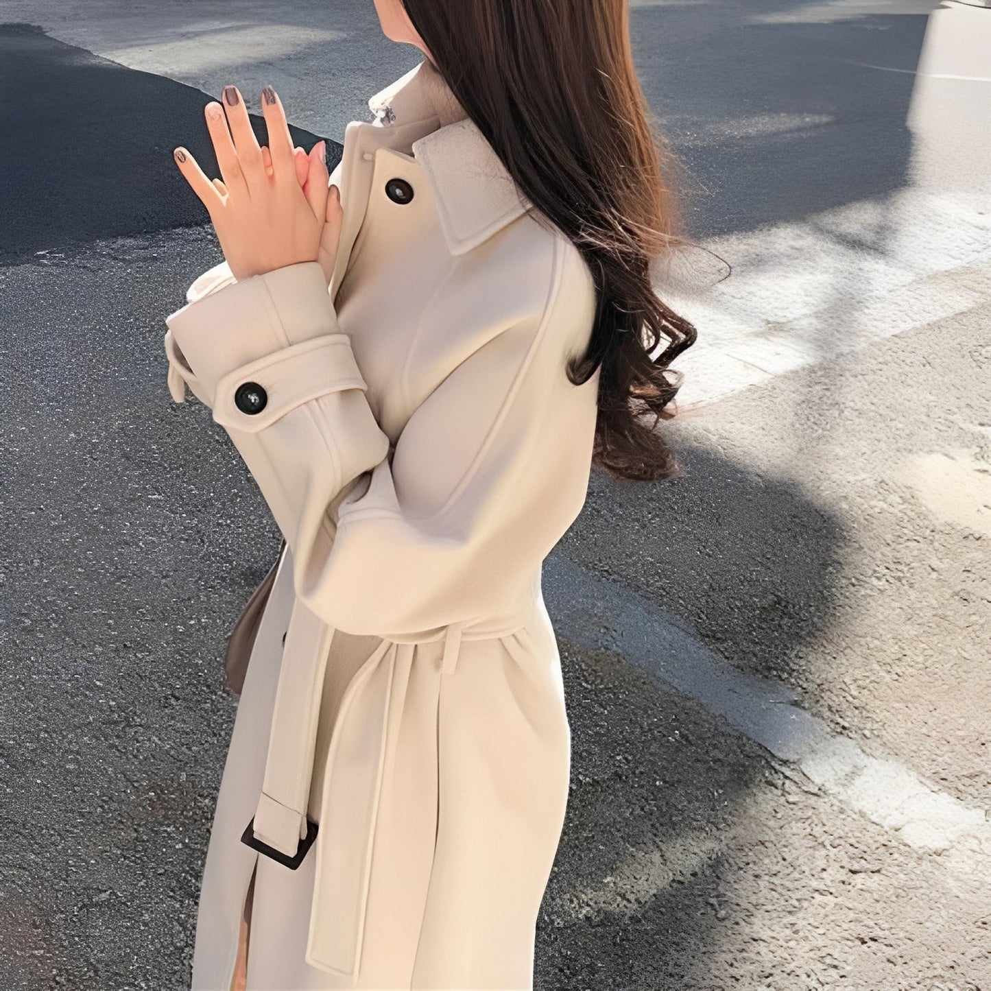 Bethany - Langer schicker Wollmantel für Damen