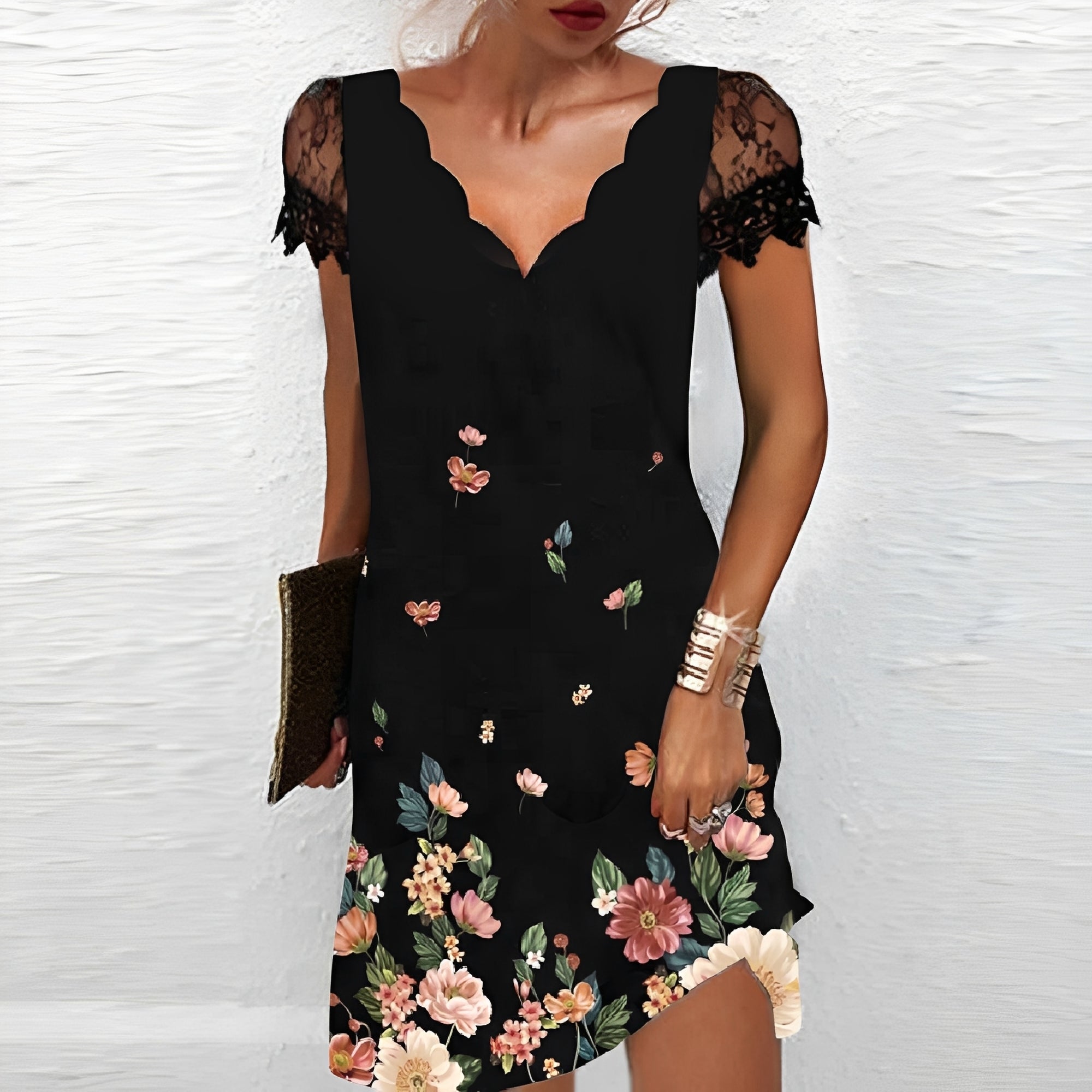 Vanessa - Robe élégante à motif floral pour femmes