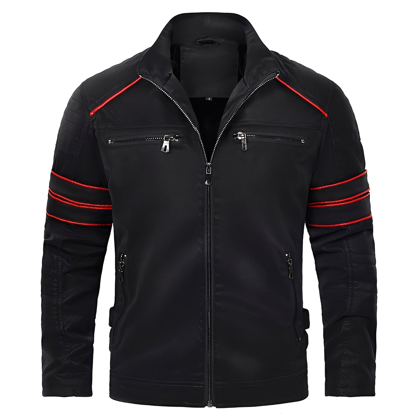 Jerold - Blouson en cuir de moto à la mode pour hommes