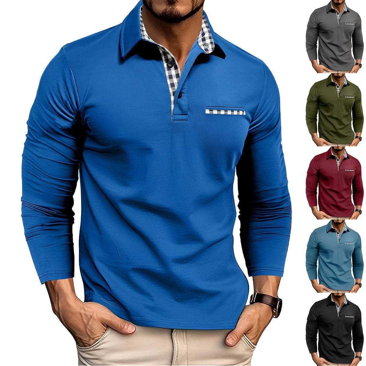 Charel - Stylish long-sleeved polo shirt for men