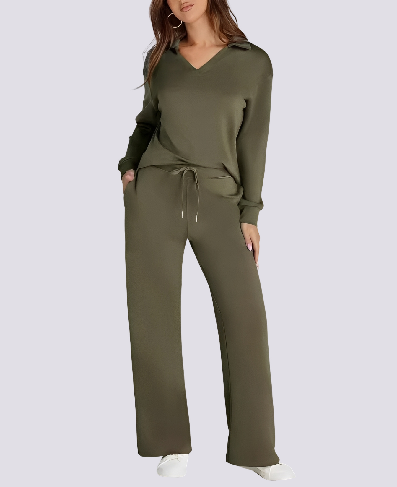 Bella - Set décontracté à col V et élastique