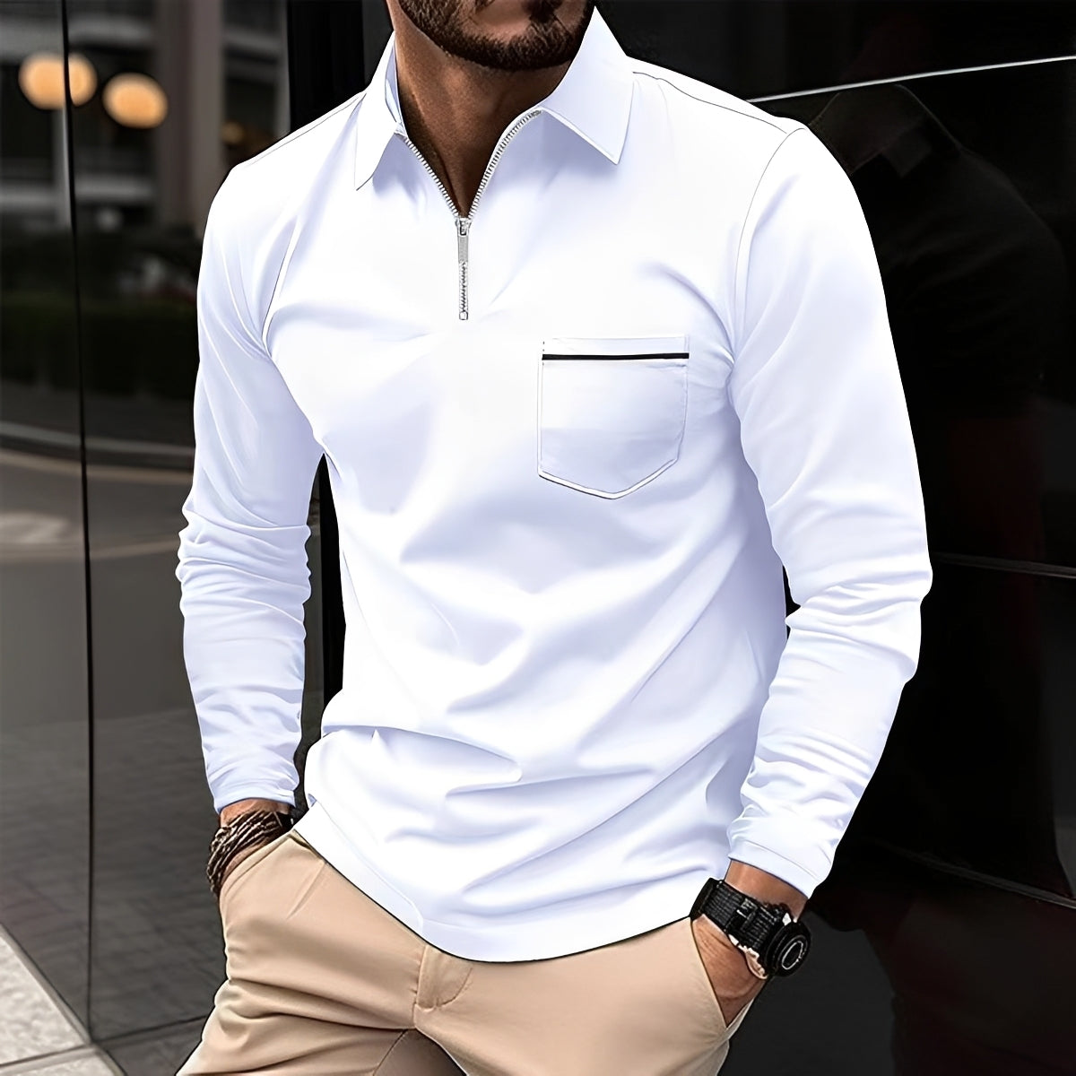 Jackson - Polo homme à manches longues - pour un look relax