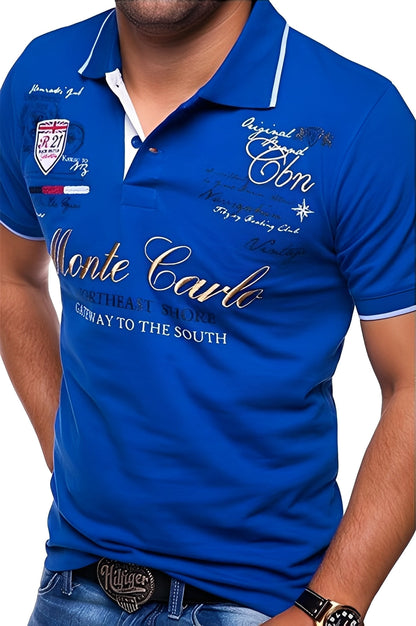 Brent - Polo décontracté avec motif pour hommes
