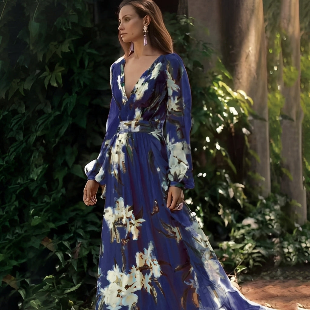 Becca - Elegantes Kleid aus Chiffon mit Blumenmuster für Damen