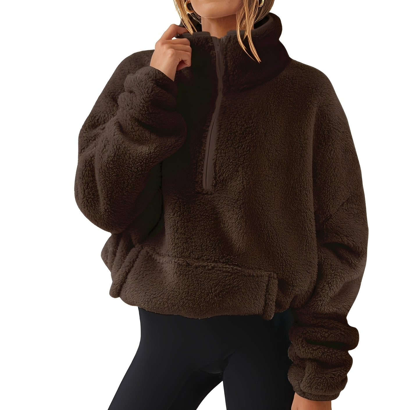 Tiffany - Warm velvet sweatshirt with zipper for women