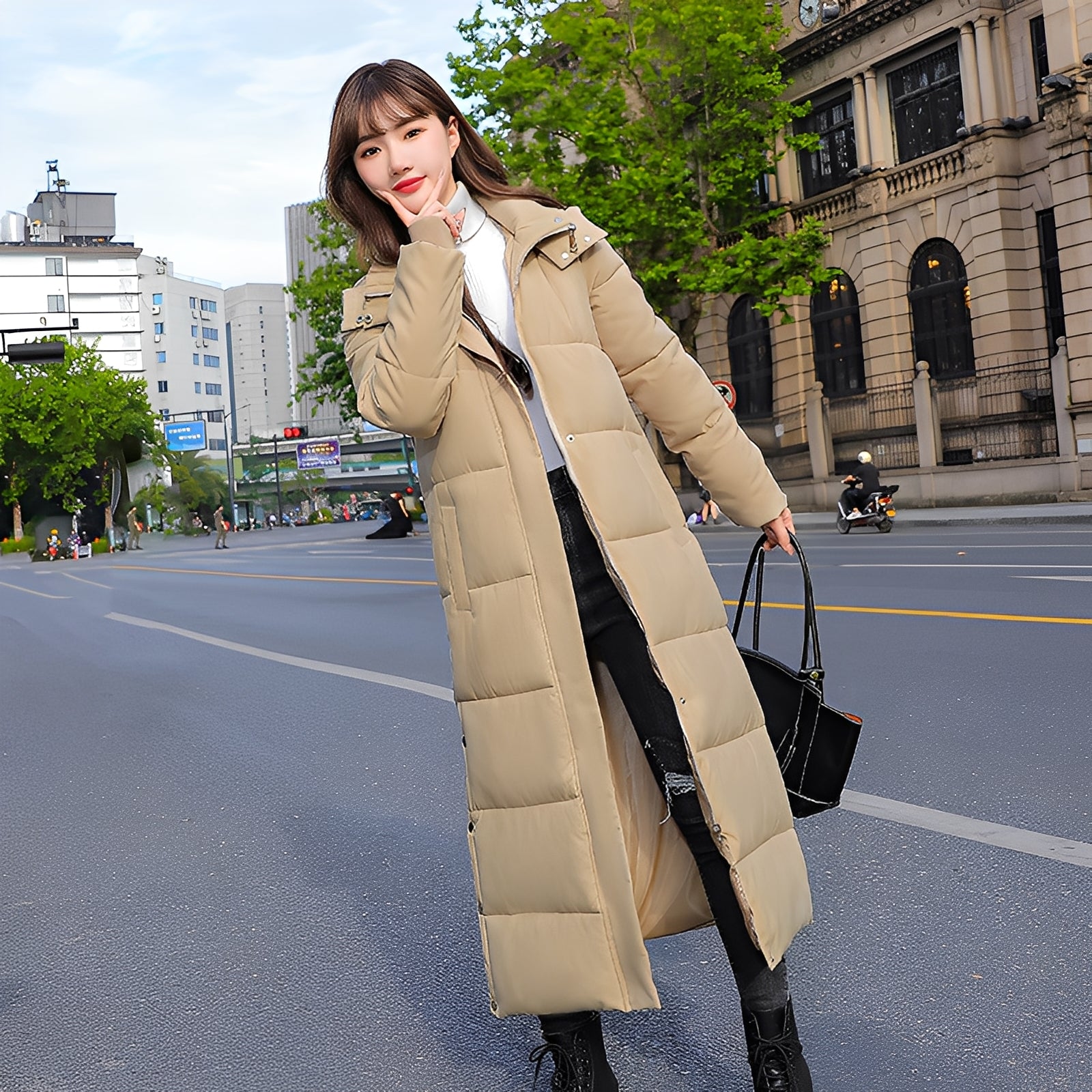 Maylis - Long manteau d'hiver matelassé chaud pour femme