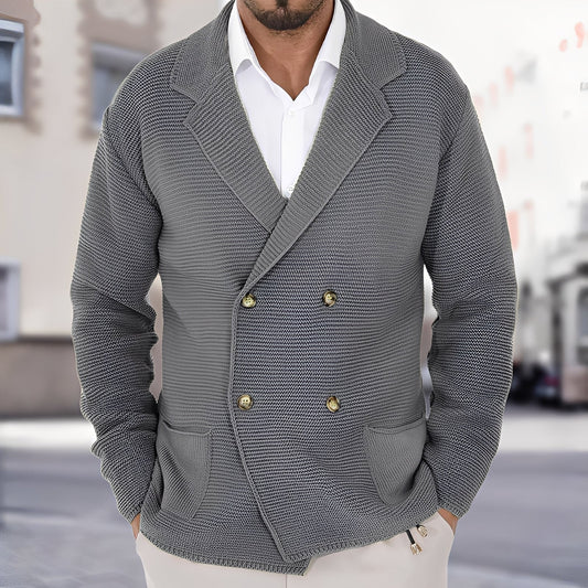 Alfred - Lässiger und Eleganter Herren-Strickjacke mit Doppelknopfleiste