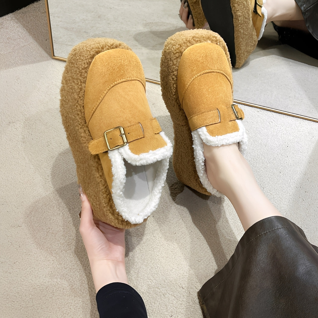 Gabriella - Chaussures à plateforme confortables avec intérieur en laine pour femmes