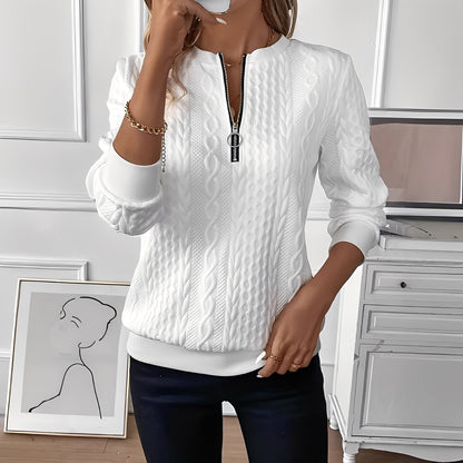 Chesley - Pull élégant en maille avec zip pour femmes