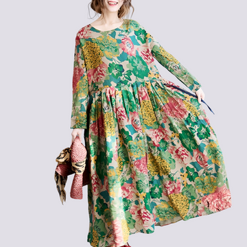 Terry - Longue robe maxi élégante à motif floral pour femmes
