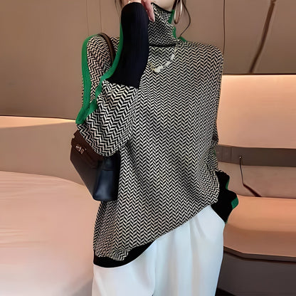 Roxanna - Pull large et simple à rayures pour femmes