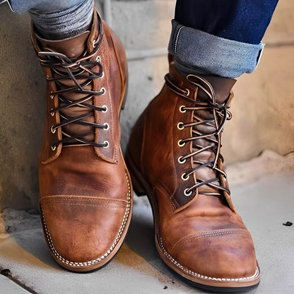 Lucrèce - Bottines lacées en cuir pour homme, modèle hiver