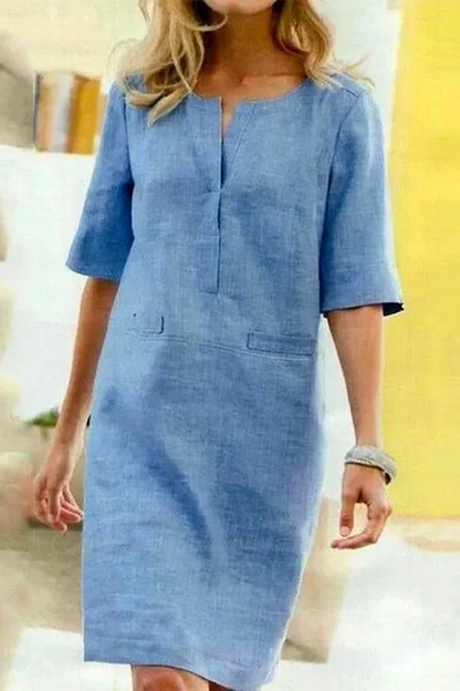 Alessandra - Dress in Cotton and Linen with Light Comfort