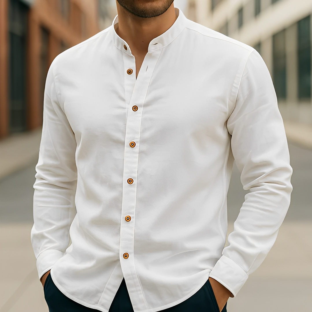 Aick - Chemise d'été moderne à manches longues pour homme