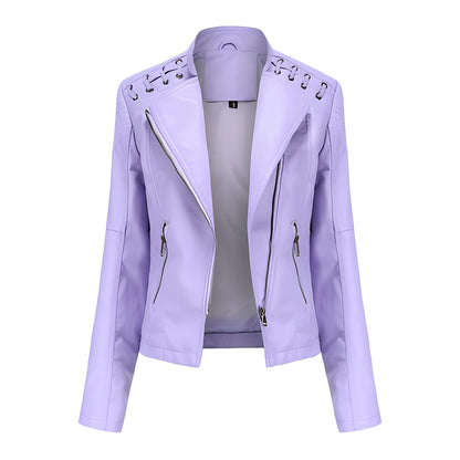 Inès - Elegant leather jacket for women