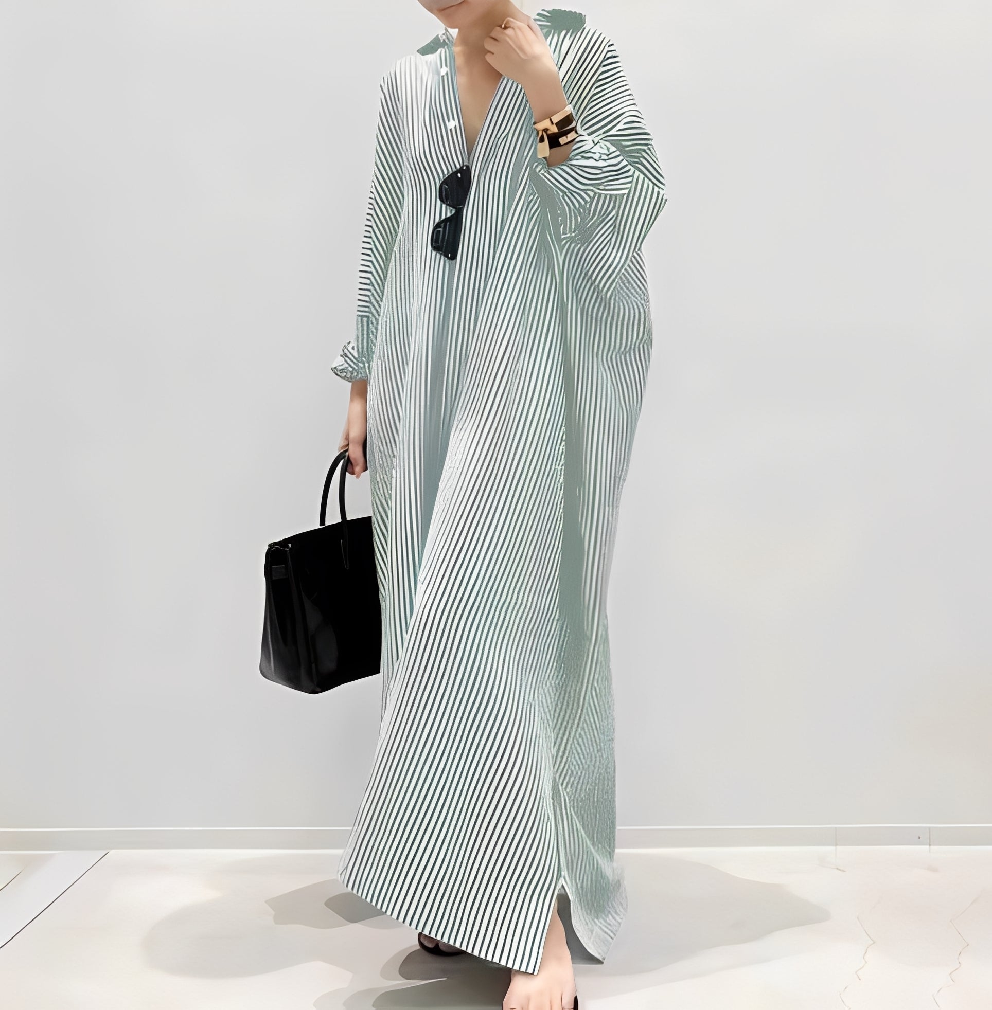 Jasmine - Robe chemise rayée élégante pour femmes