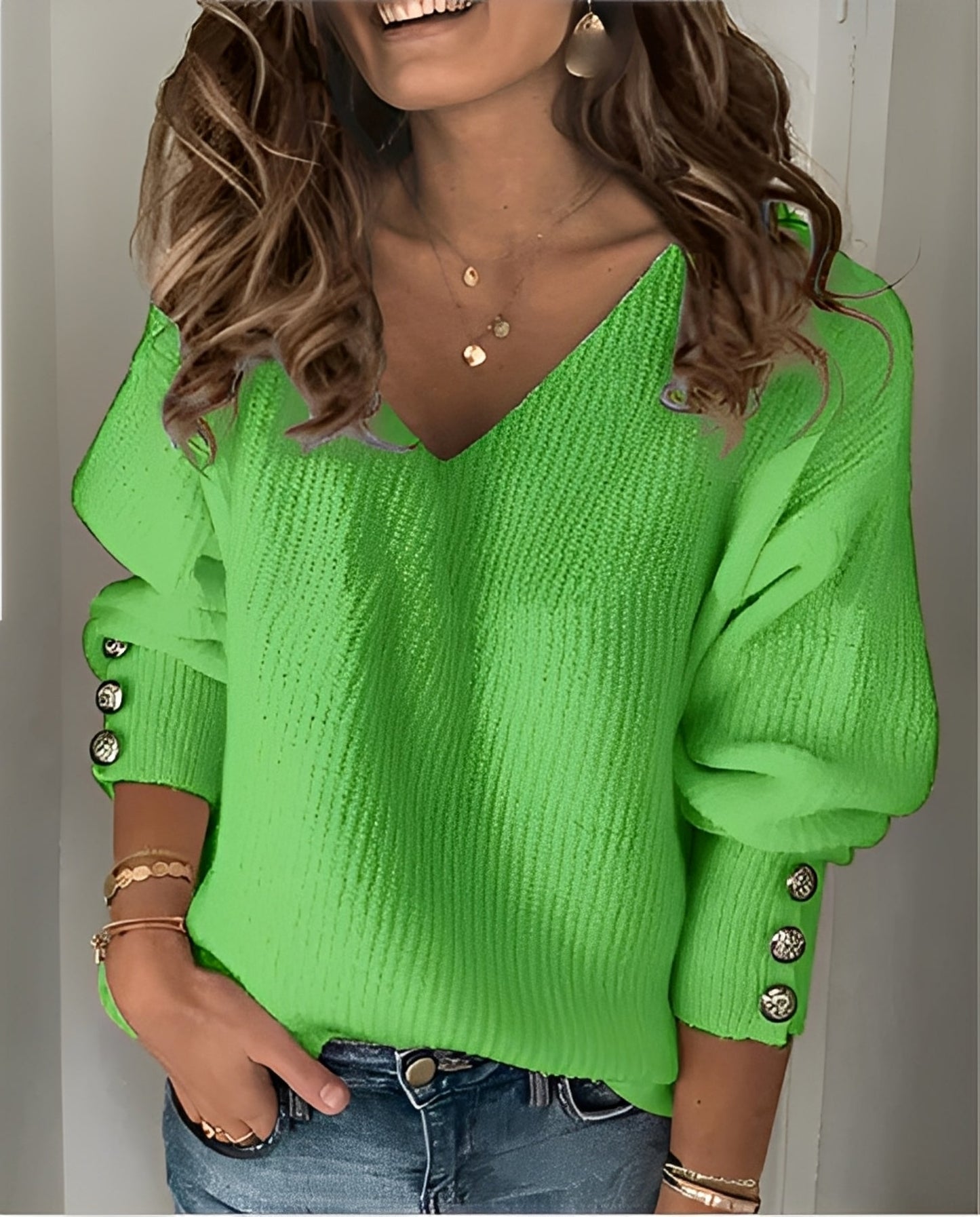 Beck – Pull en tricot avec col en V