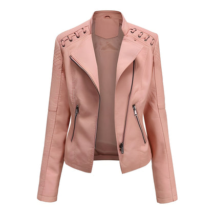 Inès - Elegant leather jacket for women