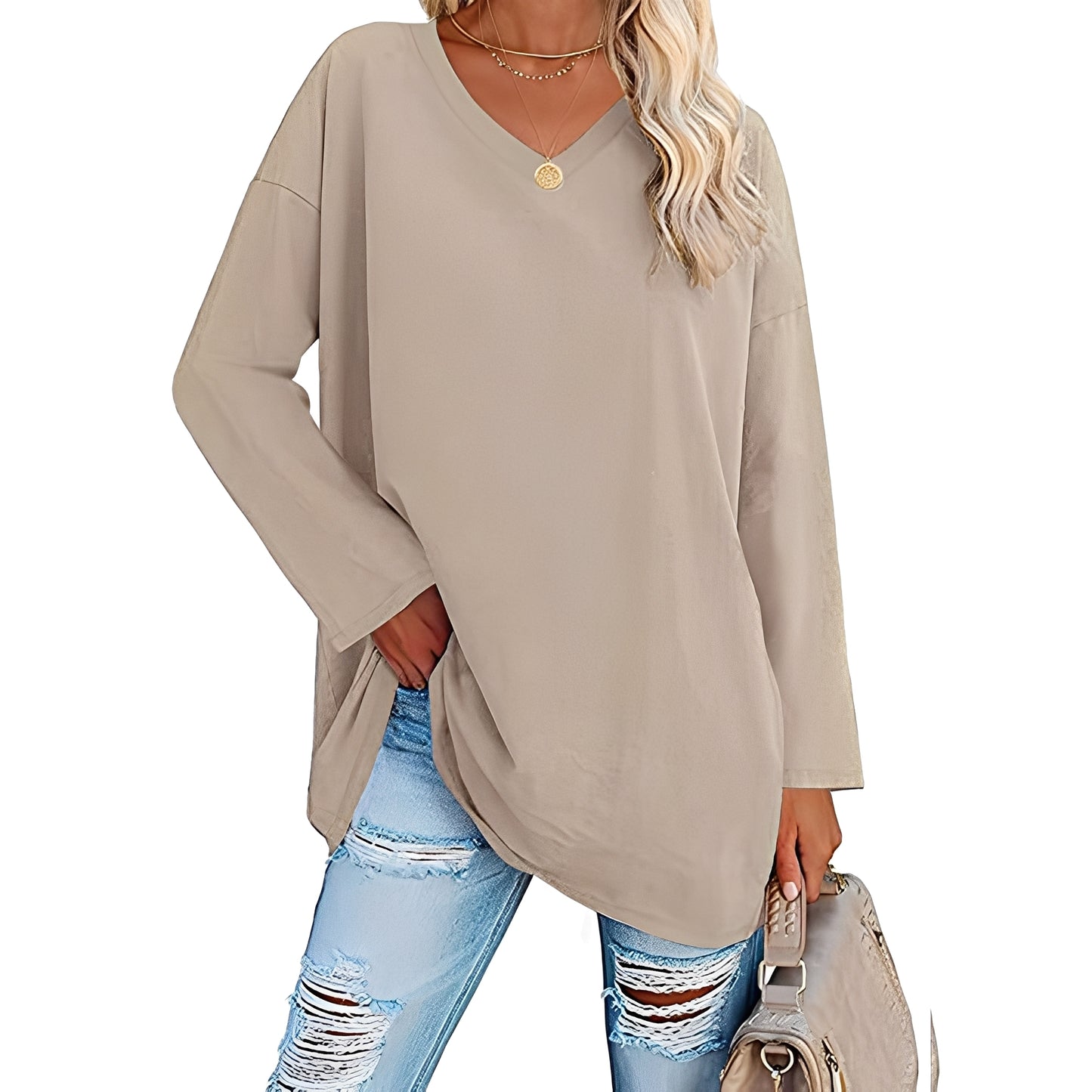 Laëtitia - Elegant loose long-sleeved blouse for women