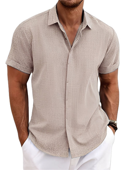 Caelum - Chemise homme simple à manches courtes et décontractée