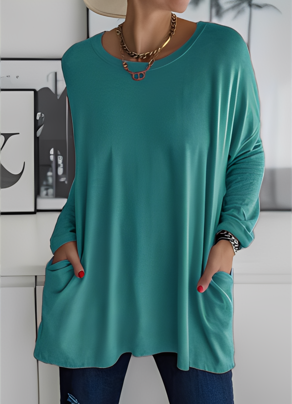 Shanene - Pull femme sobre et détendu