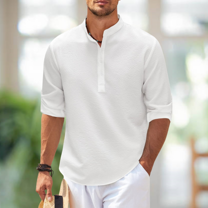 Cormac - Chemise en lin à longues manches pour hommes