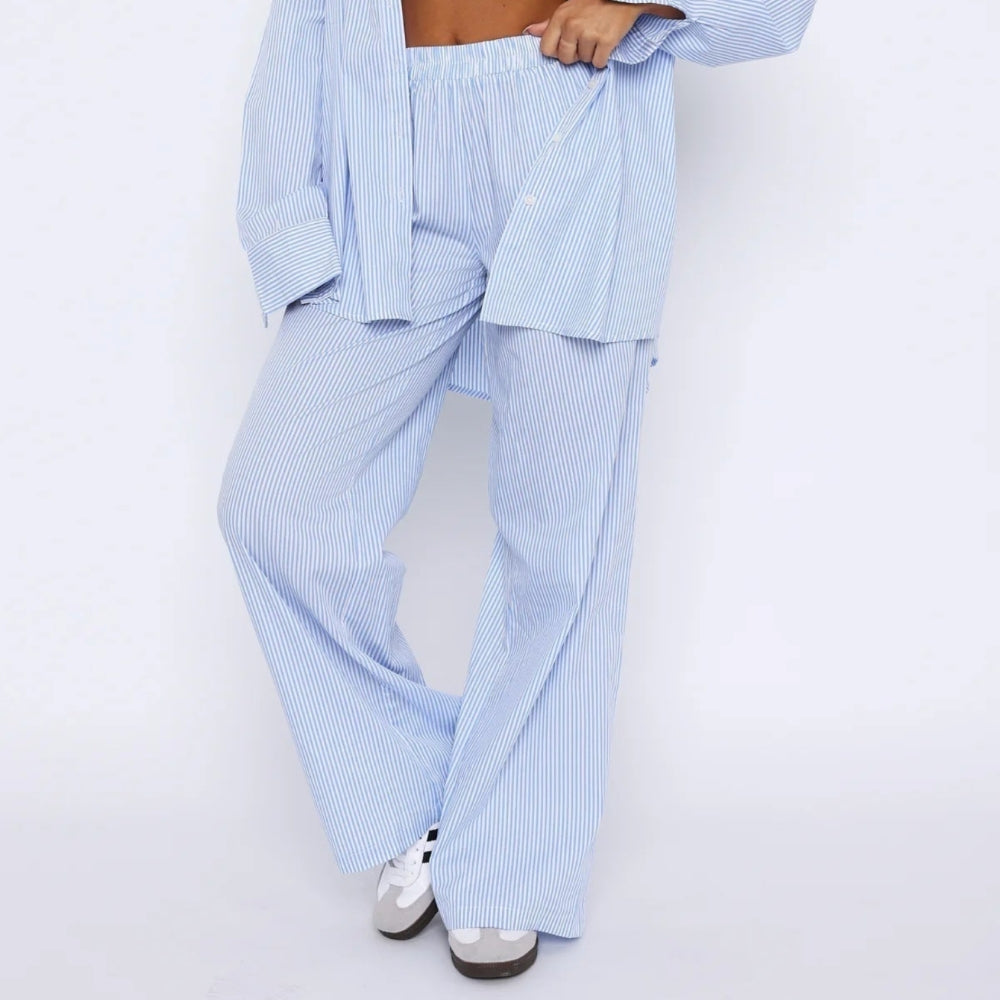 Elis – Pantalons Femme Jambe Large Taille Haute