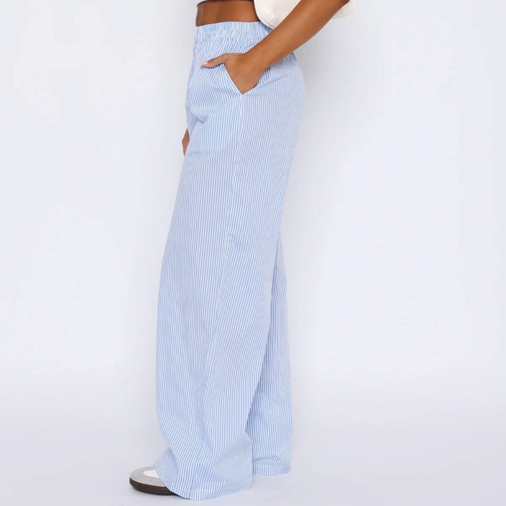 Elis – Pantalons Femme Jambe Large Taille Haute