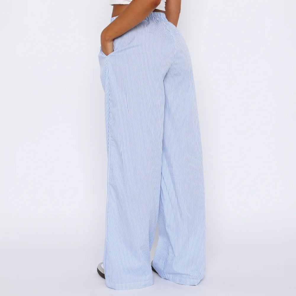 Elis – Pantalons Femme Jambe Large Taille Haute