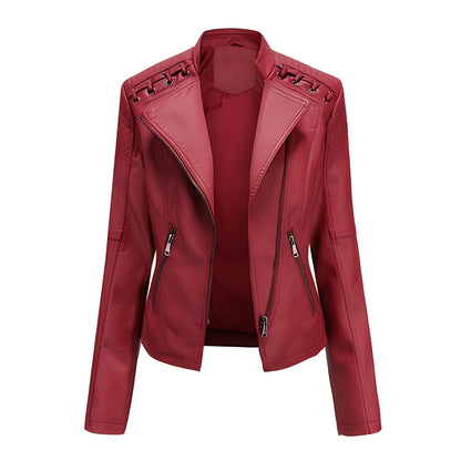 Inès - Elegant leather jacket for women