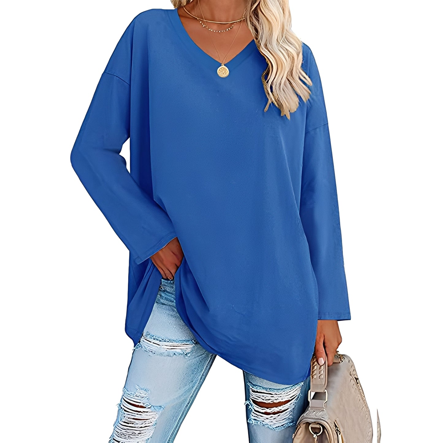 Laëtitia - Elegant loose long-sleeved blouse for women