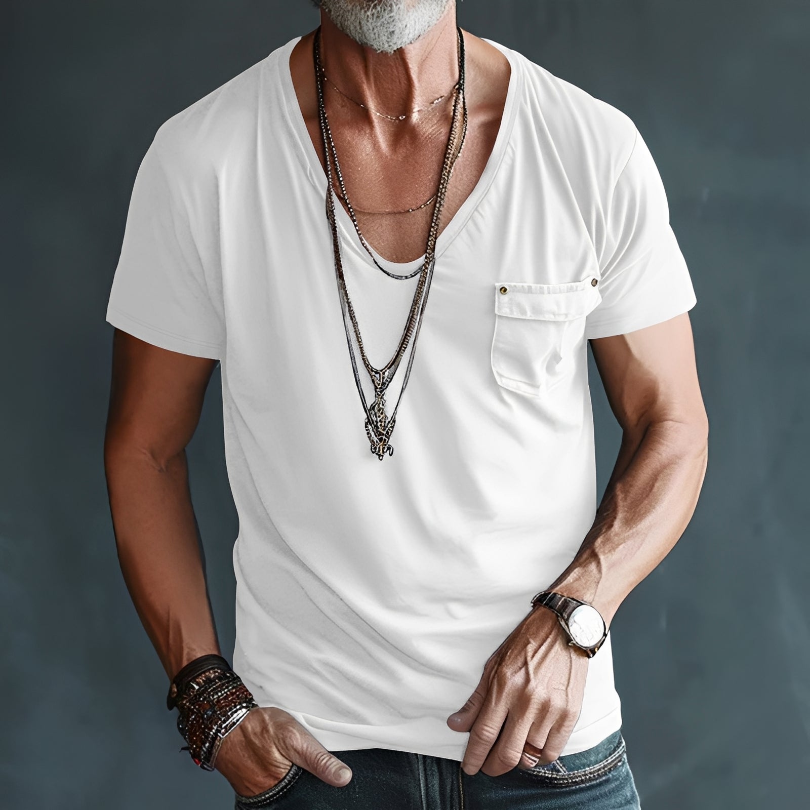 Eddie – T-shirt homme – coupe ample et décontractée